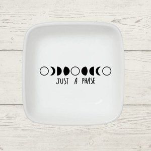 Just a Phase Moon Phases White Porcelain Ring Dish